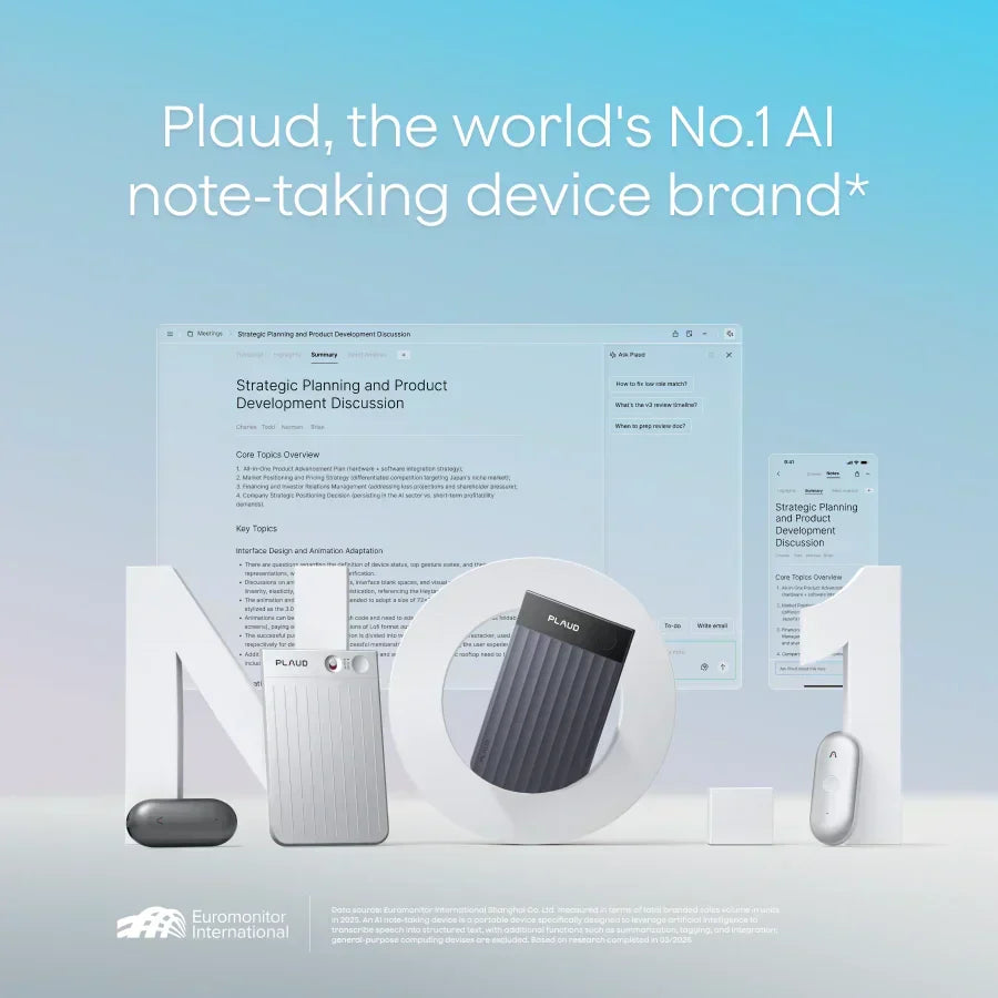 Plaud Note、Note Pro、NotePin,全球第一AI筆記裝置品牌