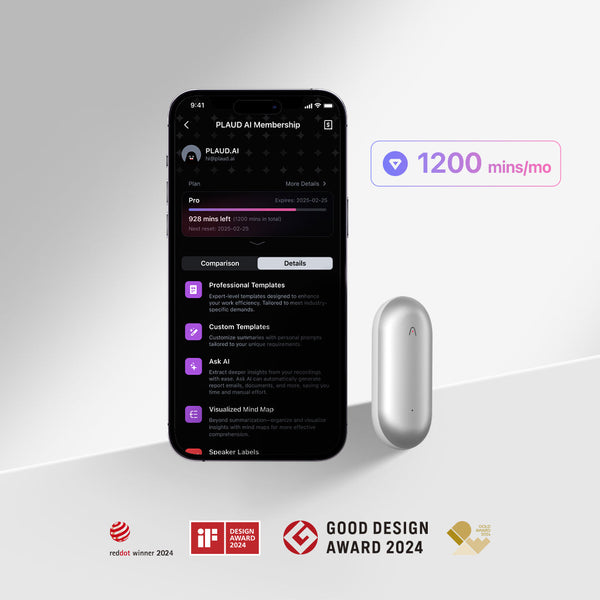 PLAUD NotePin 與 AI 年度專業版方案 - PLAUD TW
