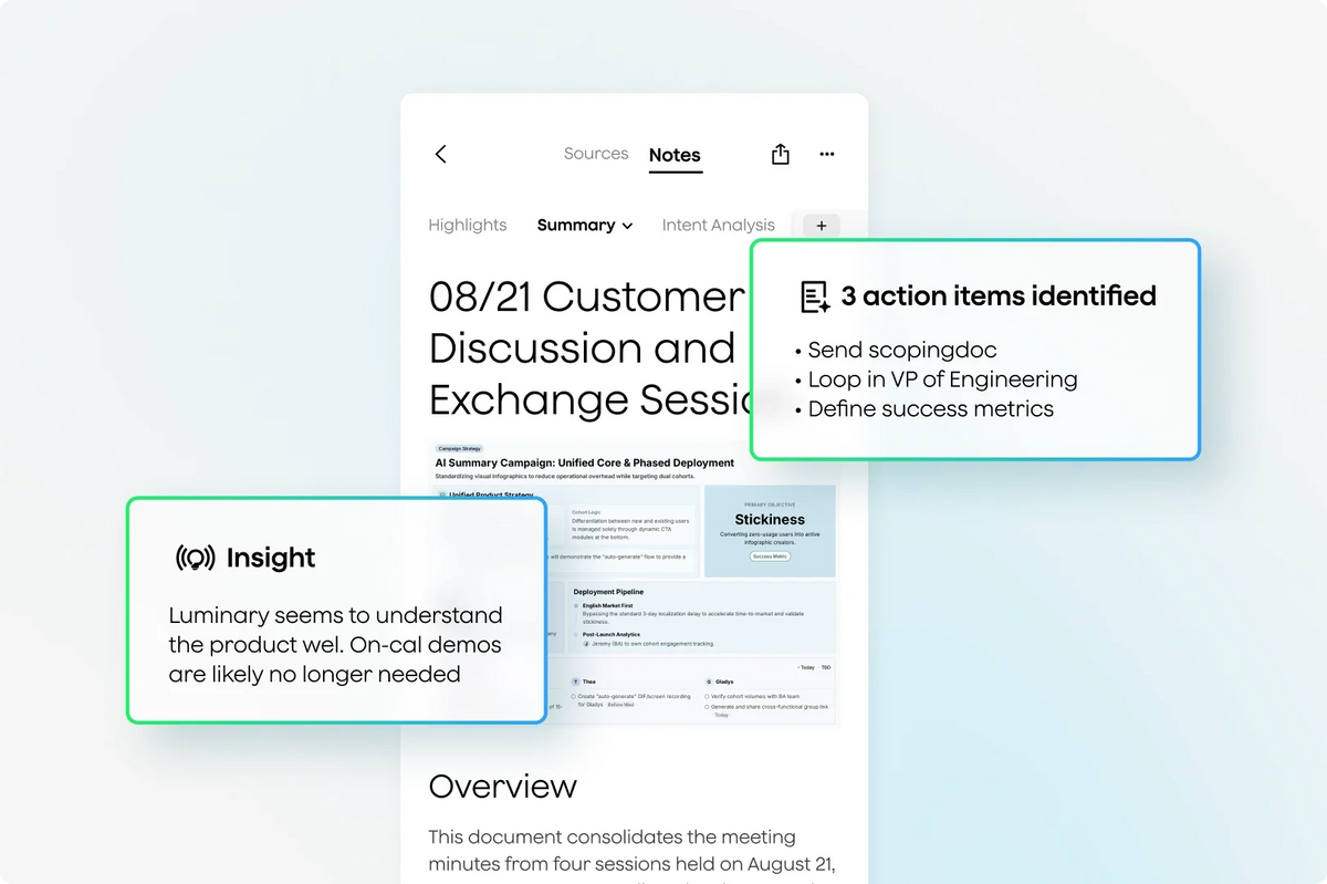 Plaud for Consulting Knowledge summary user interface screen.
