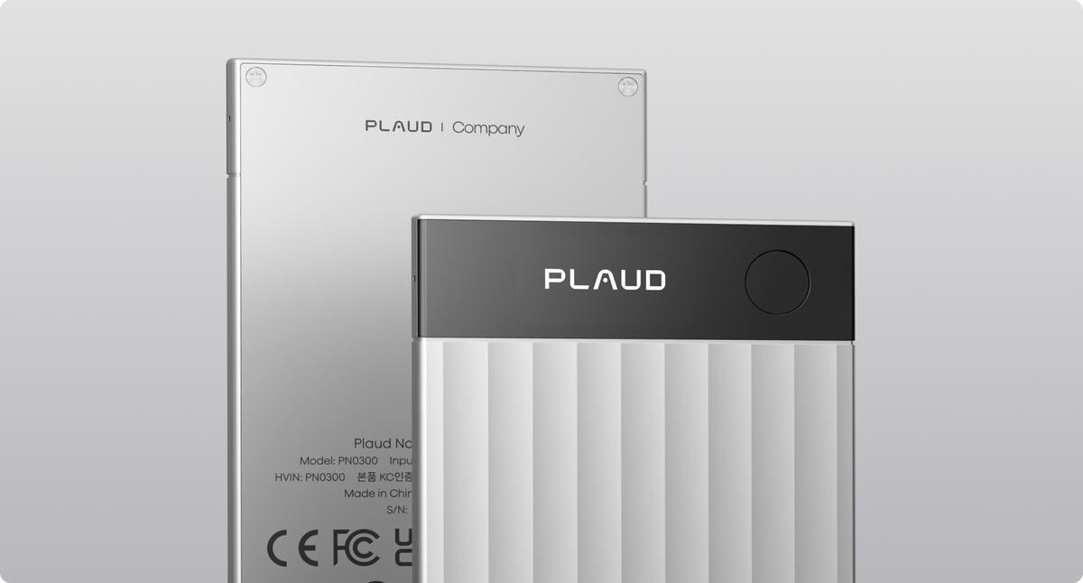 Plaud Note Pro與Plaud Note AI錄音筆，銀色