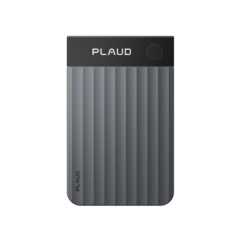 Plaud Note Pro AI voice recorder device in stylish gray for recording meetings, phone calls and transcribing conversations